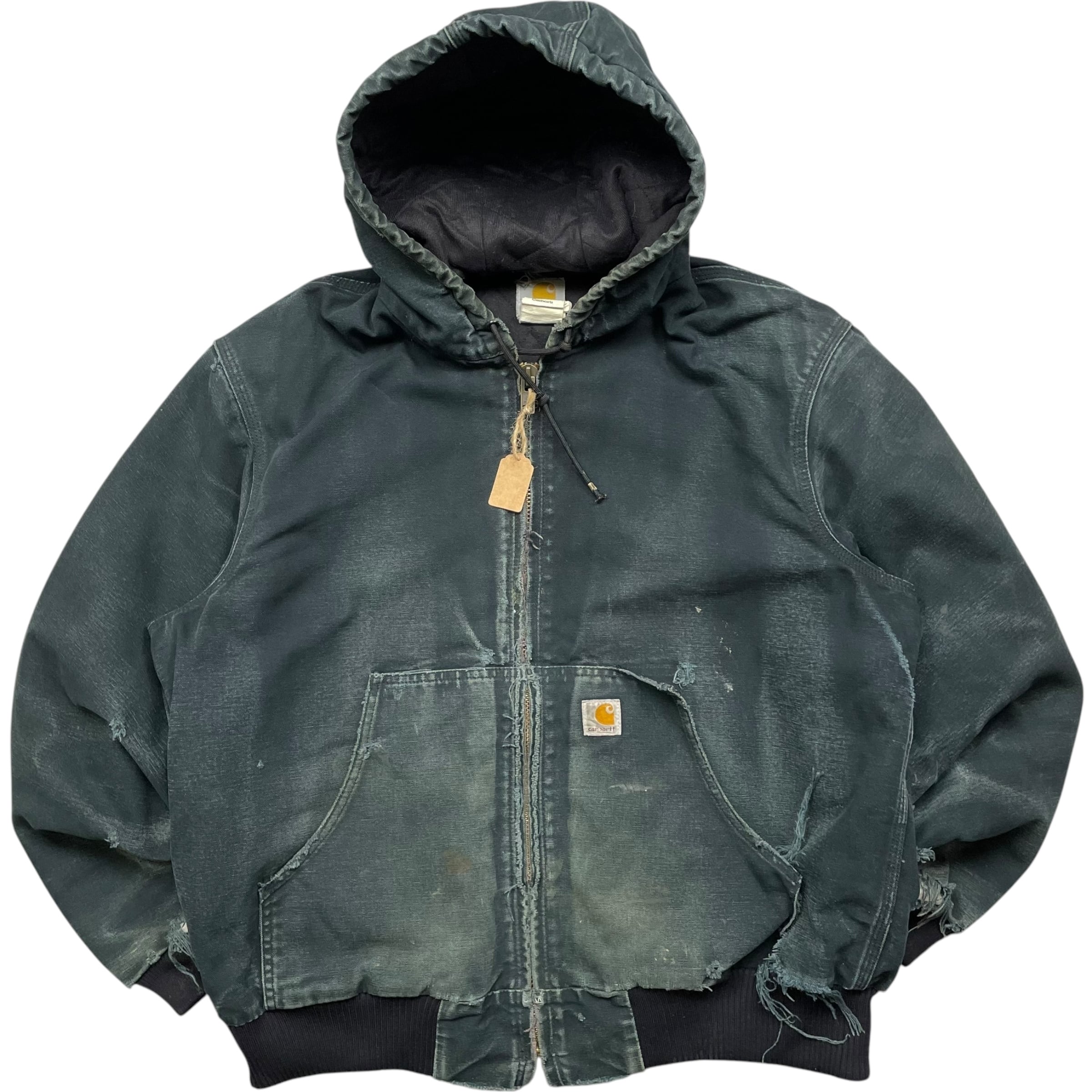 〔1周年特別価格〕《L》Carhartt カーハート アクティブジャケット ダックジャケット 鬼フェード 雰囲気系 ポケット破損 ブラック no.5362