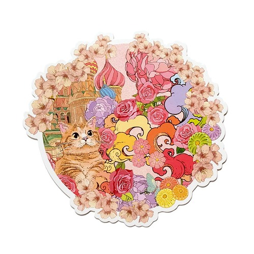 台湾ポストカード 丸型 「粉桜春日恋愛季」