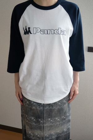 Chining Panda × tetta Collaboration Raglan 3/4 Sleeve Shirt (Black Sleeves)
