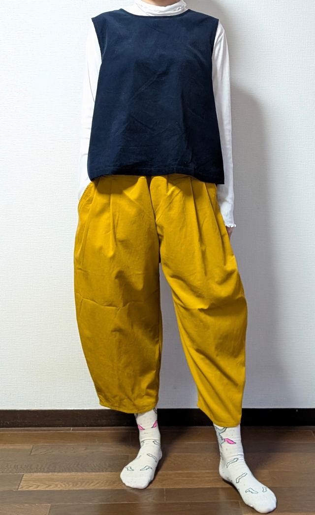コーデュロイおさんぽパンツ 　国産コーデュロイマスタードイエロー