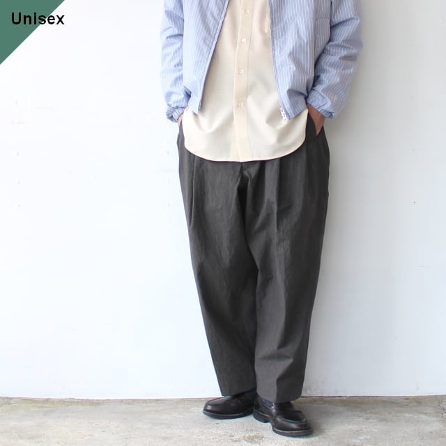 HAVERSACK 40タイプライター2タックワイドパンツ 40-Typewriter 2tuck wide trousers (Charcoal)