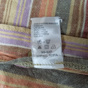 ウールリッチ　リネンシャツ　長袖　ストライプ　オーバーサイズ　ベージュ　XL