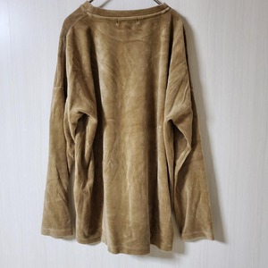 【USED】ベロア調　シンプルロングＴシャツ　ベージュ
