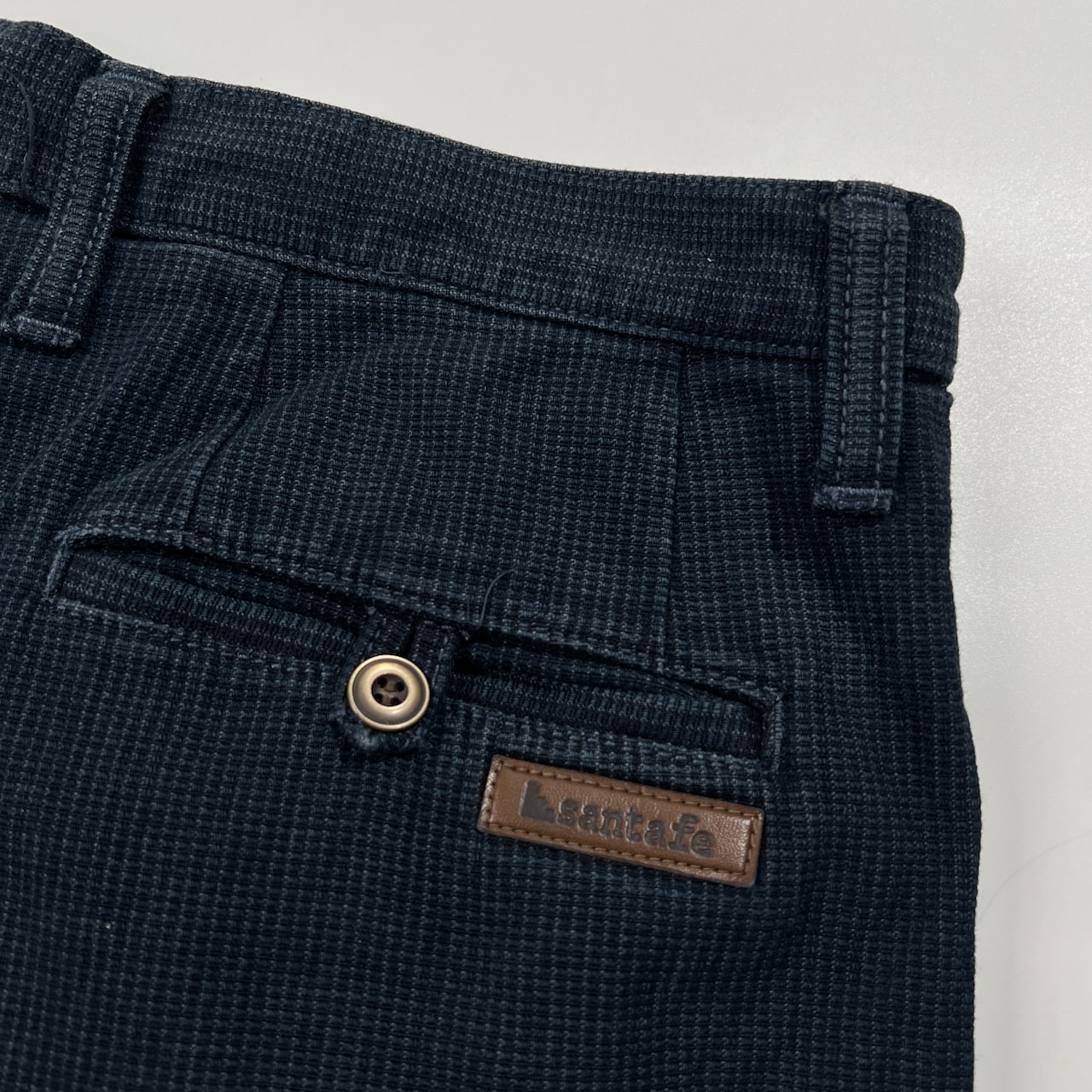 santafe サンタフェ タック スラックス パンツ サイズ 35 /インディゴ系/リヨセル混/日本製