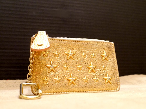美品★JIMMY CHOO ジミーチュウ スタッズ 財布 コインケース 金★