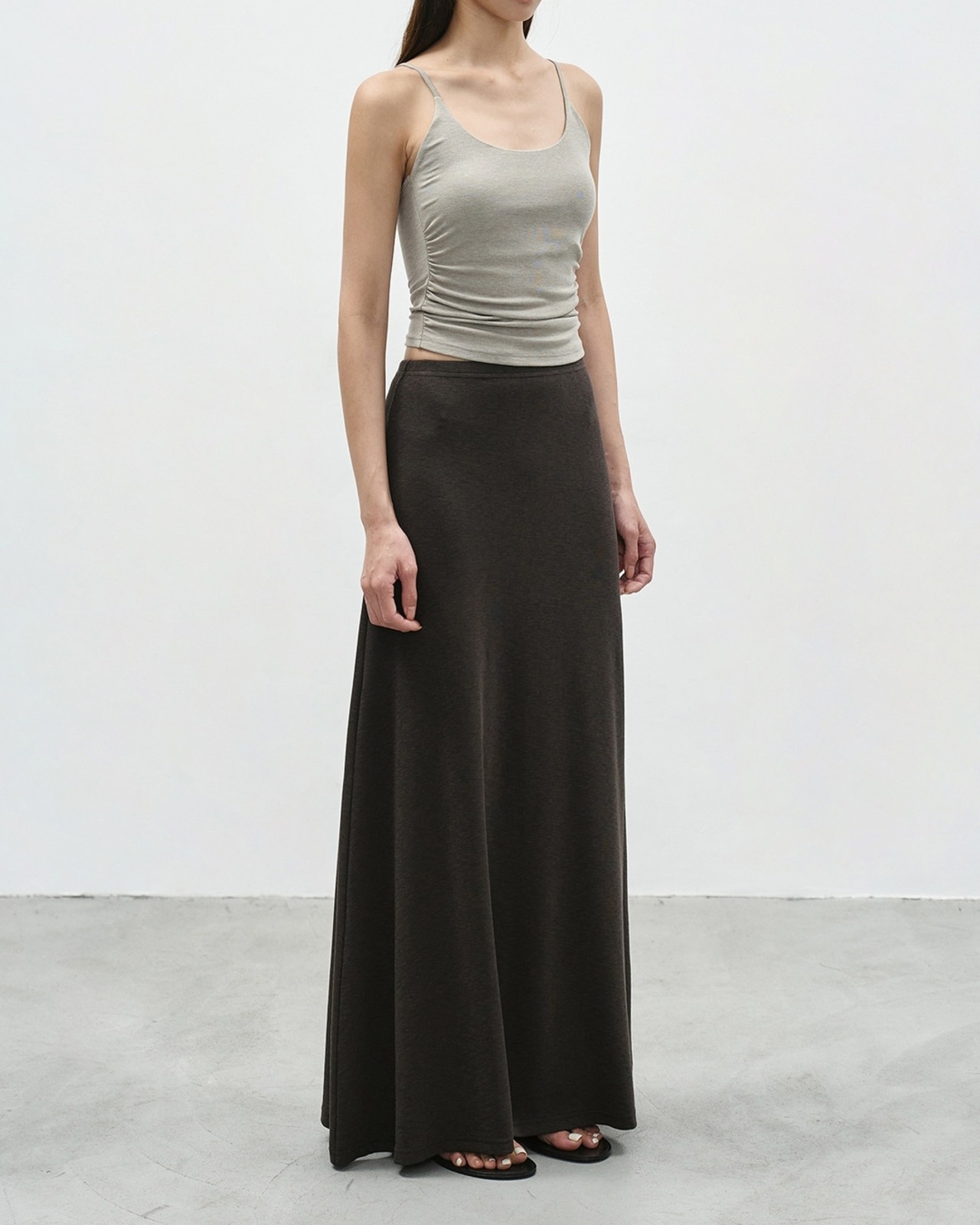 Maxi length a-line long skirt L0146