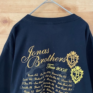 【anvil】ジョナスブラザーズ バンドTシャツ Jonas Brothers 2008 ツアーT バックプリント フォトプリント us古着