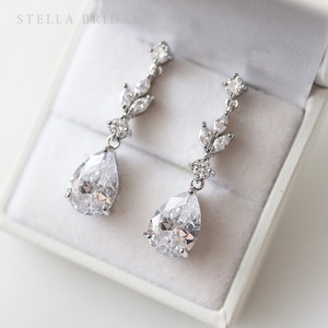 【TVドラマ使用】キュービックジルコニア ブライダル ピアス&イヤリング Cattleya - カトレア / ウェディングアクセサリー