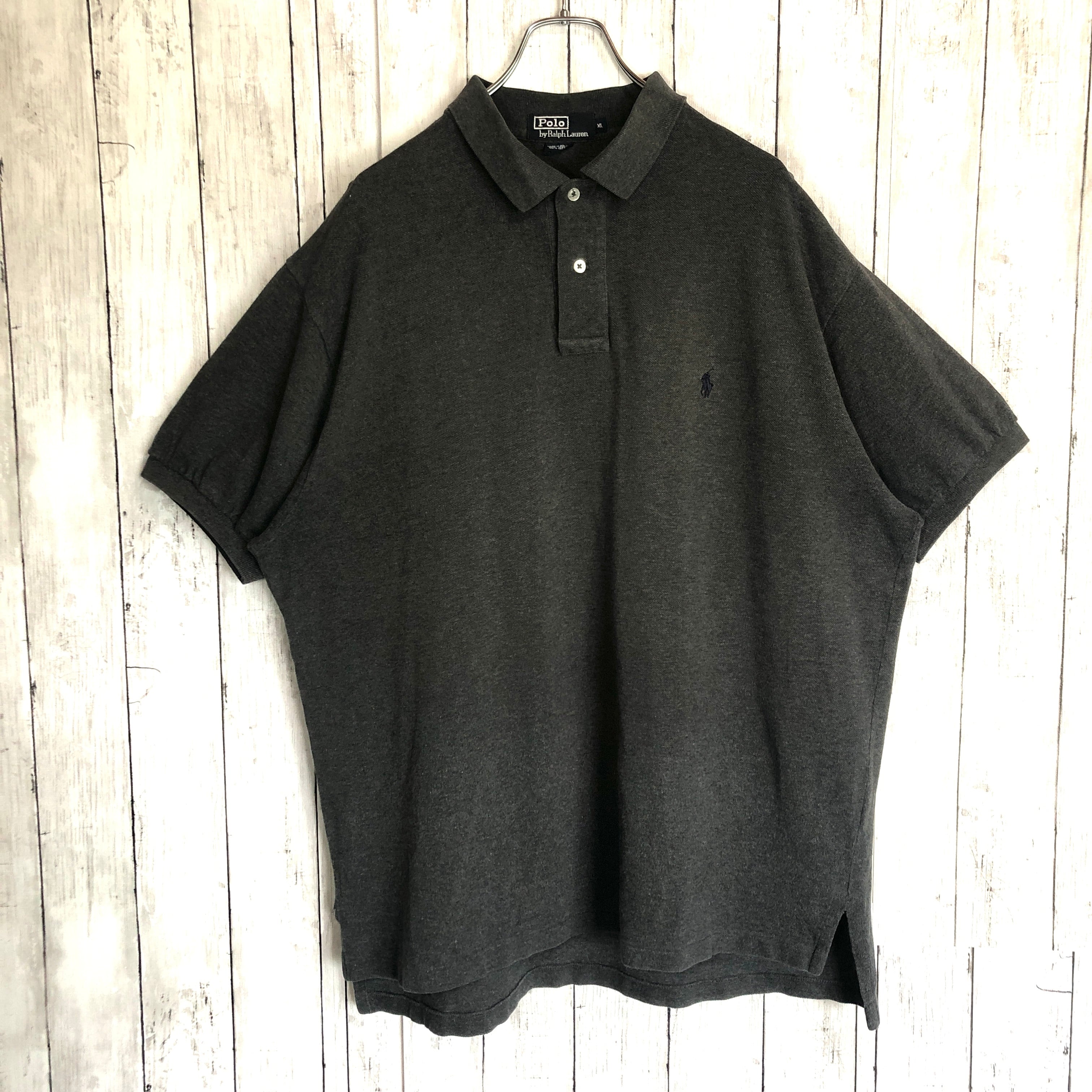 90s～】ポロラルフローレン 半袖ポロシャツ 刺繍ロゴ ブラックポニー