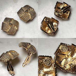 vintage GIVENCHY gold color metal earring