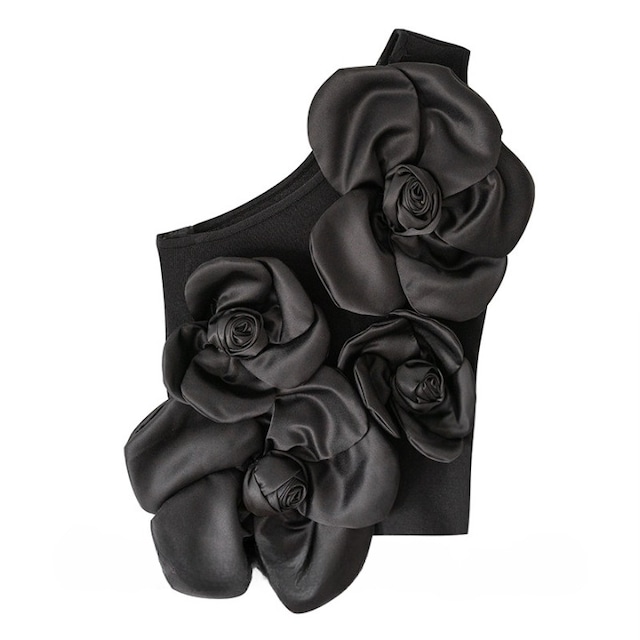 Flower design one shoulder top　M1022
