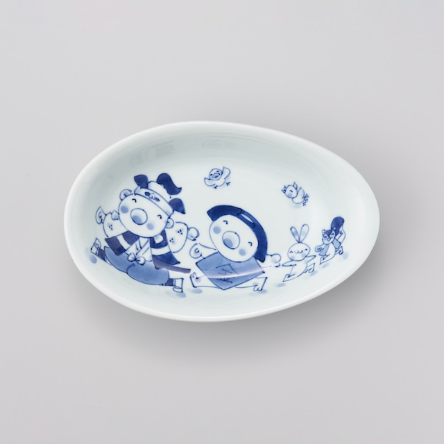 【青花Kids】“桃太郎と金太郎” 卵型カレー皿