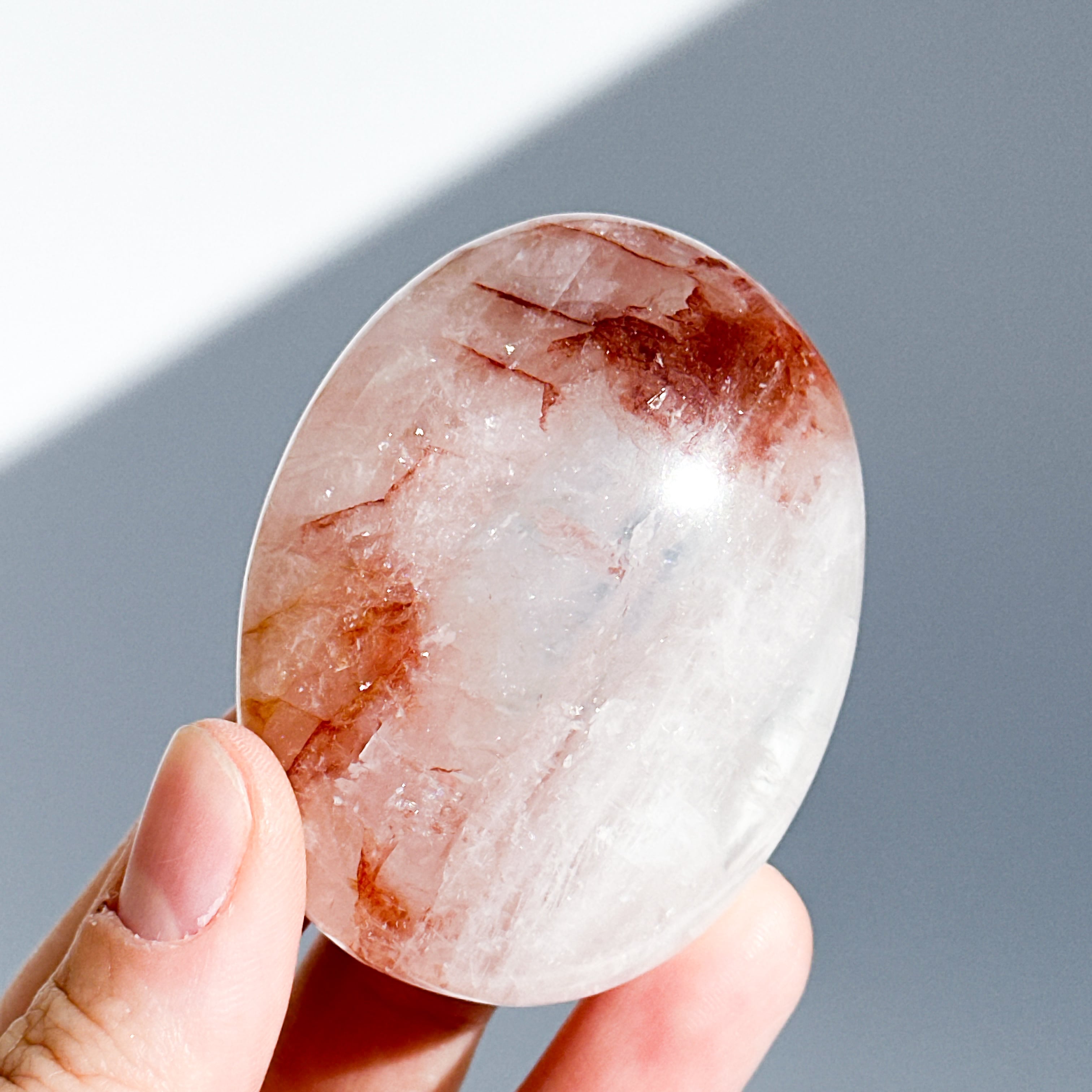 レッドヘマタイトクォーツ パームストーン15◇Red Hematite Quartz