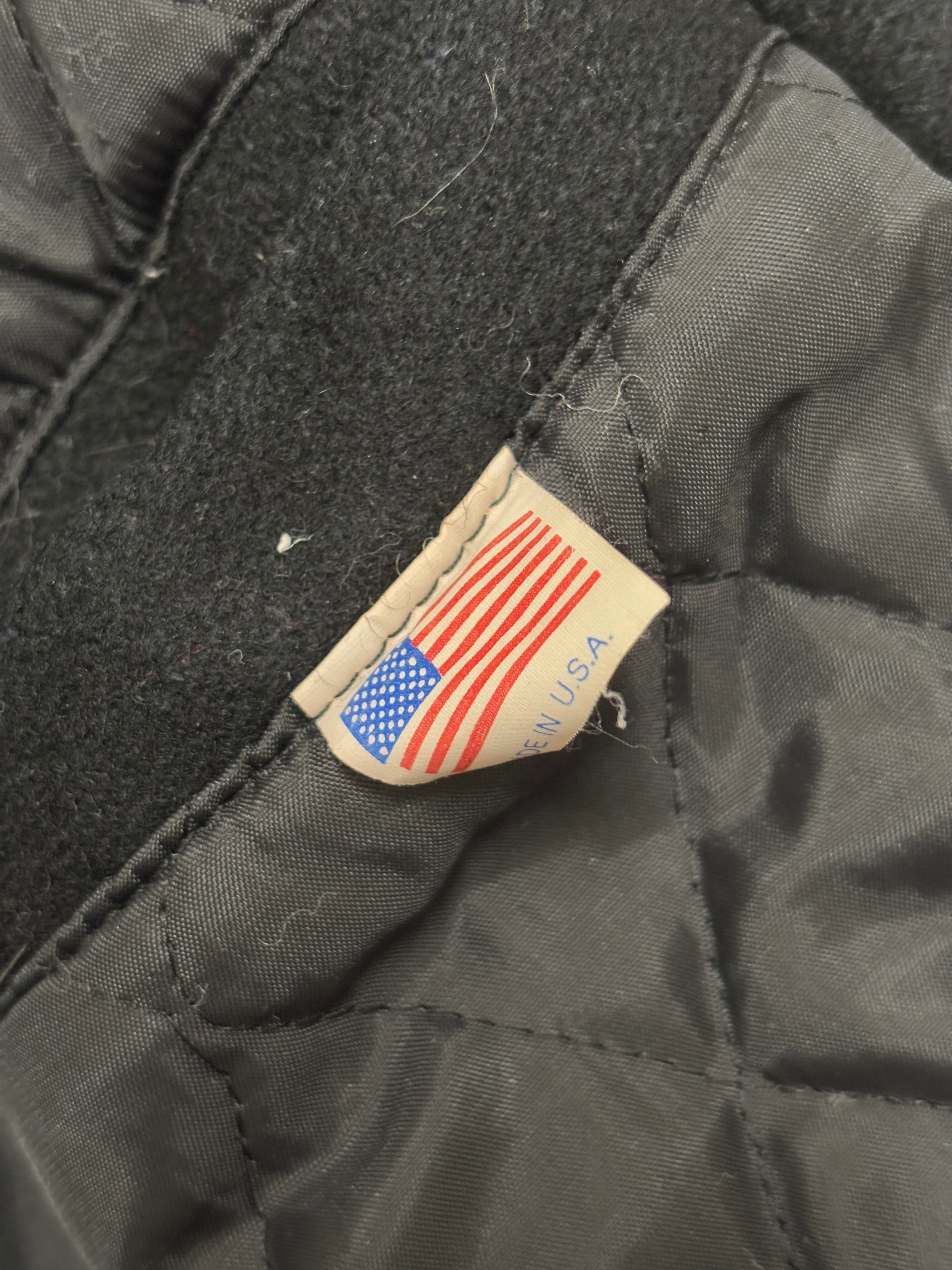 90～00s ERIC HAZE/Varsity Jacket/USA製/M/ロゴワッペン/スタジャン