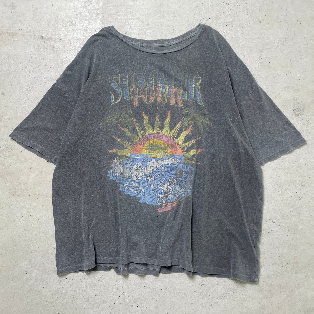 BILLABONG サーフプリントTシャツ メンズ2XL相当 古着 スカル ドクロ 