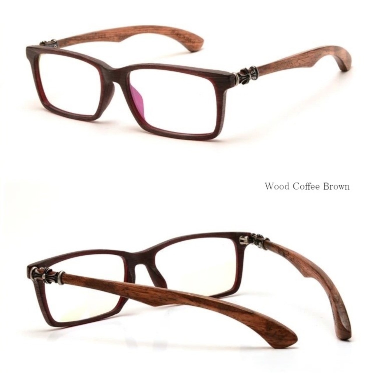 Wood Temple Glasses -square- / ウッド テンプル メガネ -スクエア-　