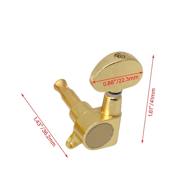【新春セール】Yibuy 3R3L アコースティックギターマシーン・ヘッドチューナーSemi-circle ボタン Gold
