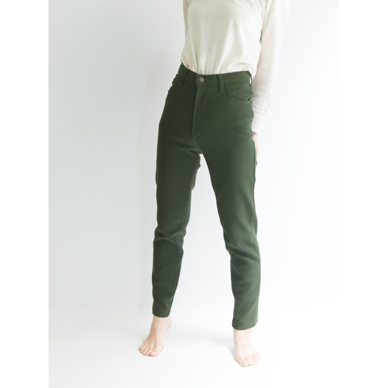 【Made in France】80's Stretch slim fit corduroy pants（フランス製 ストレッチスリムフィット コーデュロイパンツ）4d