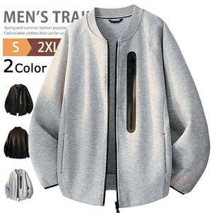 スウェット ジップアップ トレーナー メンズ 2色 S-2XLsize 無地 トラックジャケット カジュアル 26LT1084
