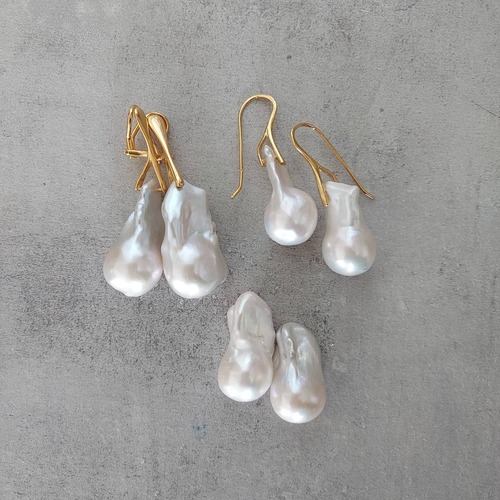14kgf Oyster Pearls hook pierced earrings / earrings