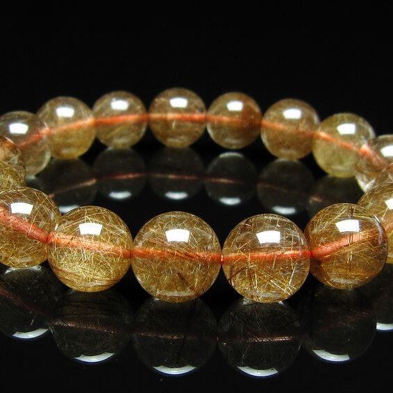 ルチルクォーツ ブレスレット 12mm ブロンズルチル ブレス おまかせ便 一点物 111-50753