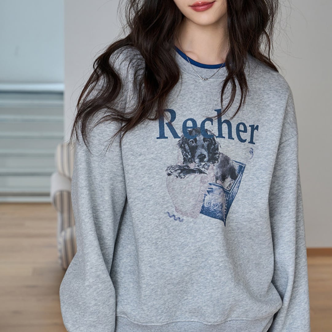 printed logo loose sweatshirt
