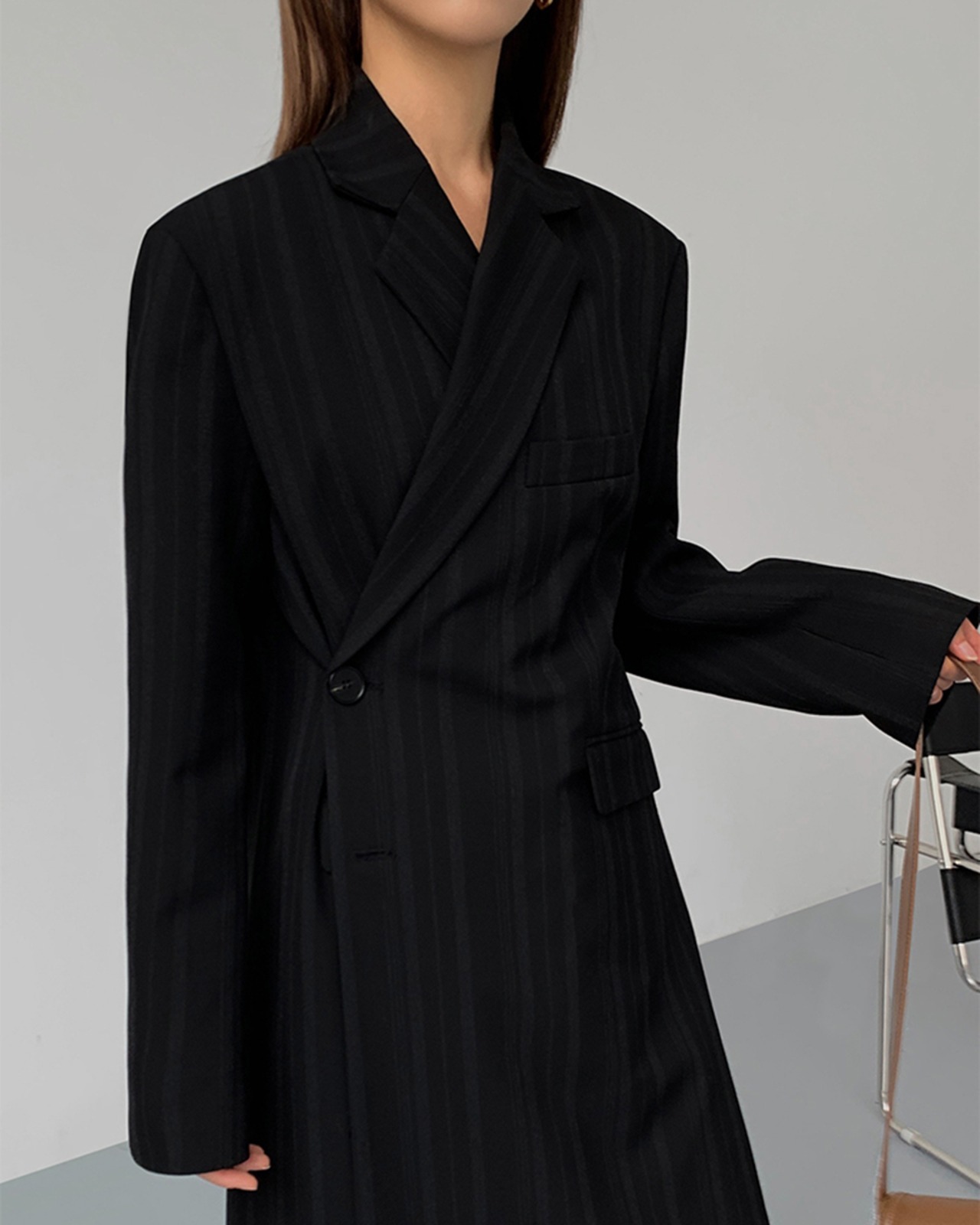 ストライプテーラードロングコート A0633 - 16