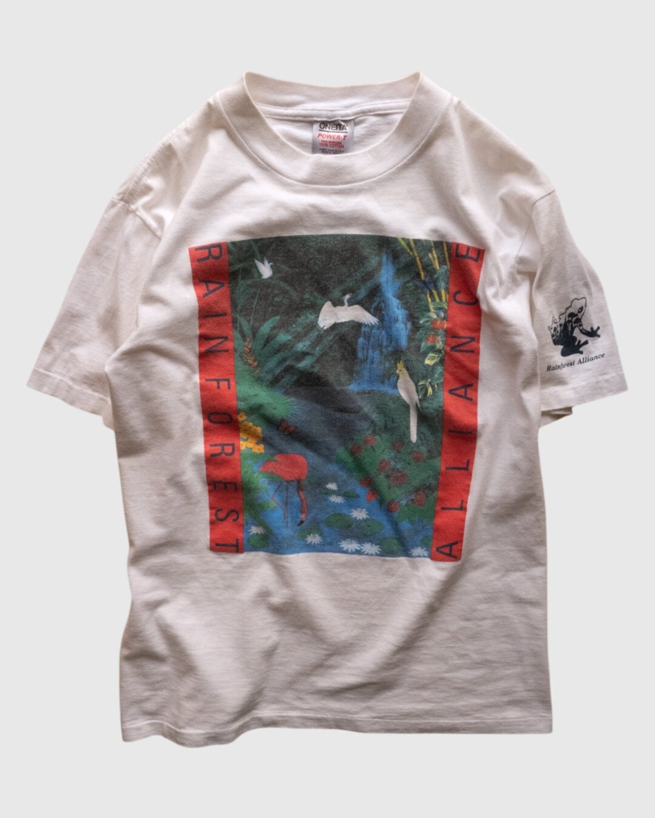 【古着】 ”Rainforest Alliance” 熱帯雨林保護 アートT - 8