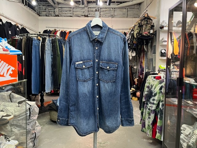 ESSENTIALS LONG DENIM SHIRT INDIGO MEDIUM 92588