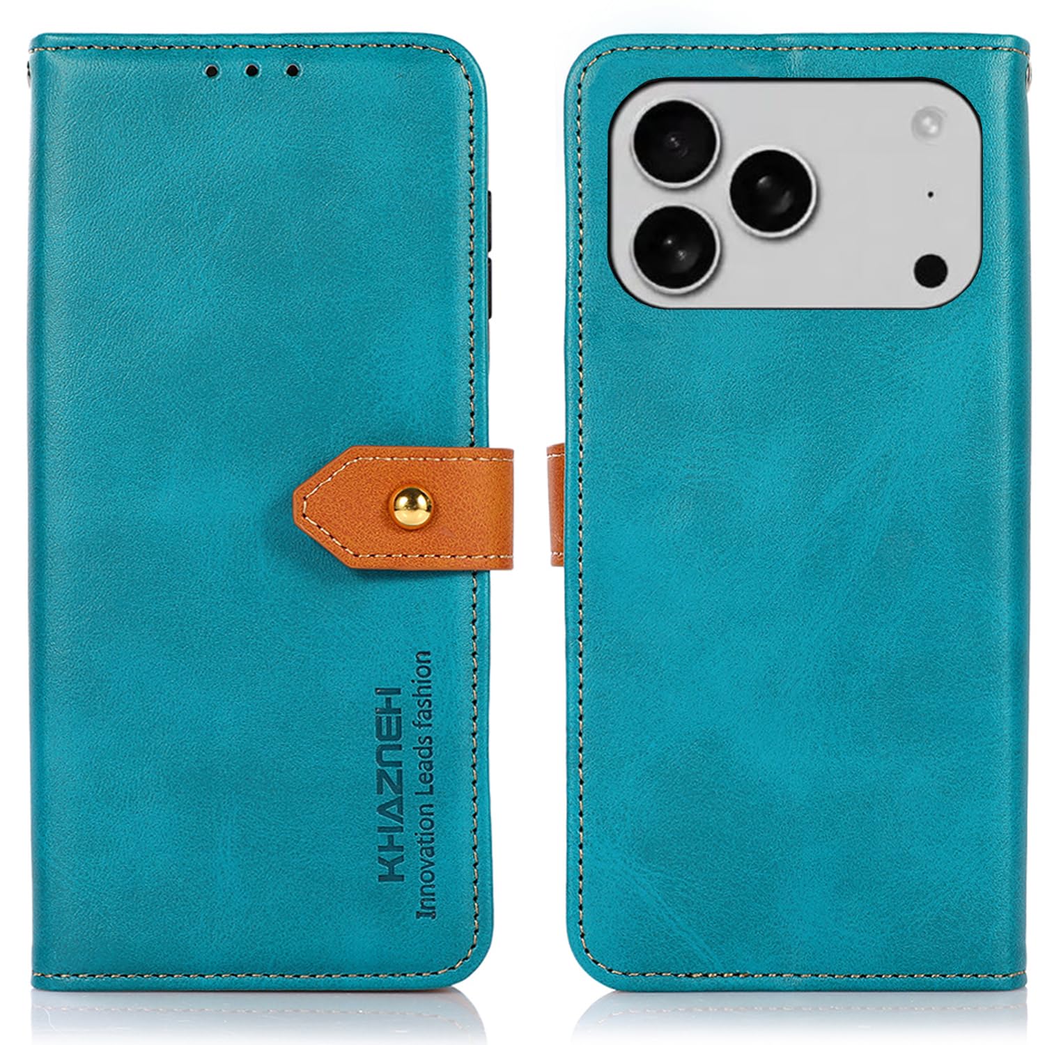 FOR iPhone 18 Pro ケース 手帳型 For アイフォン17プロ/18プロ カバー 財布型 高級PUレザー 耐衝撃 マグネット式ボタン スピーカーホール付き カード収納 大容量 3枚 横置きスタンド機能 ストラップホール有り 耐摩擦 Ayakumo グリーン