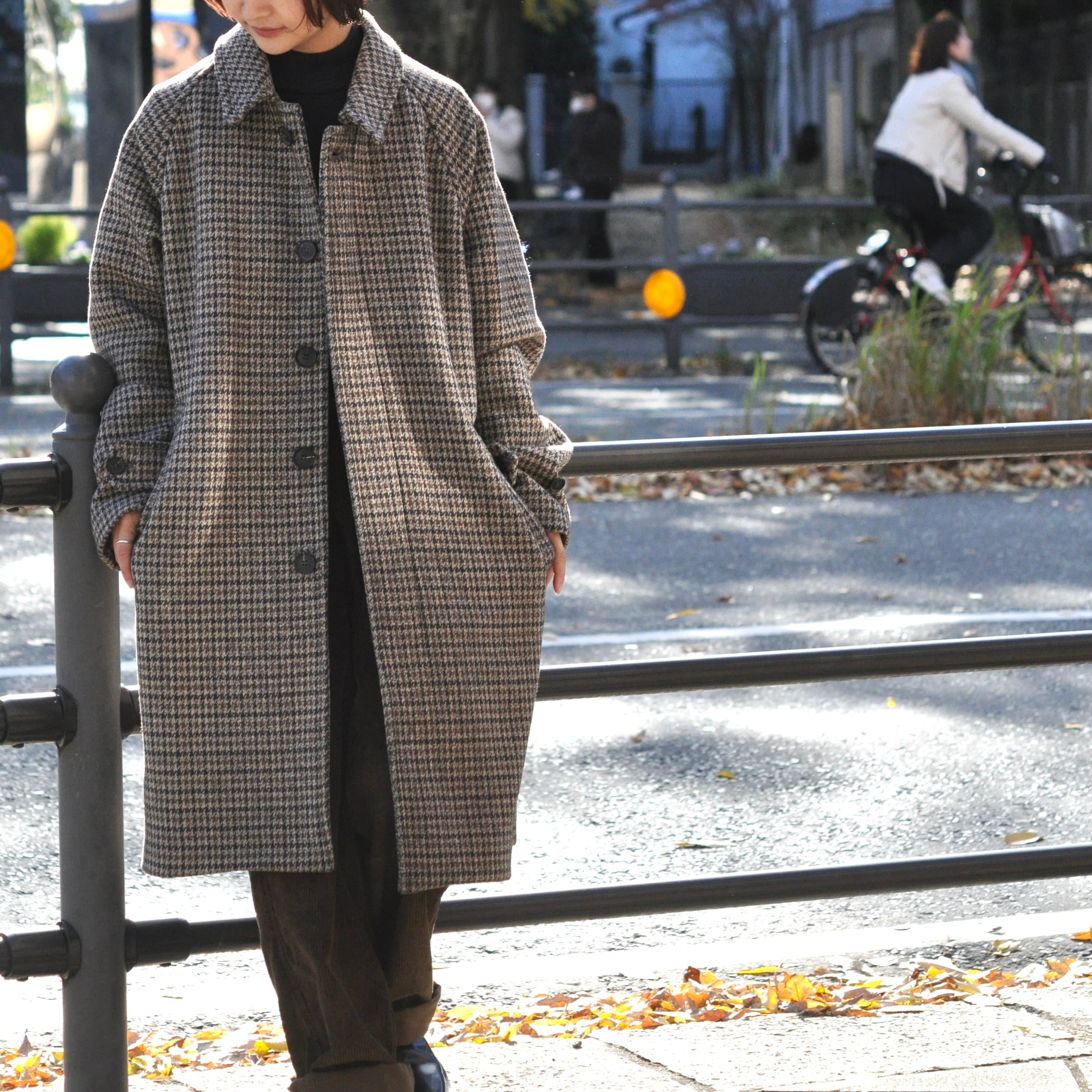 Mentore tweed soutien collar coat