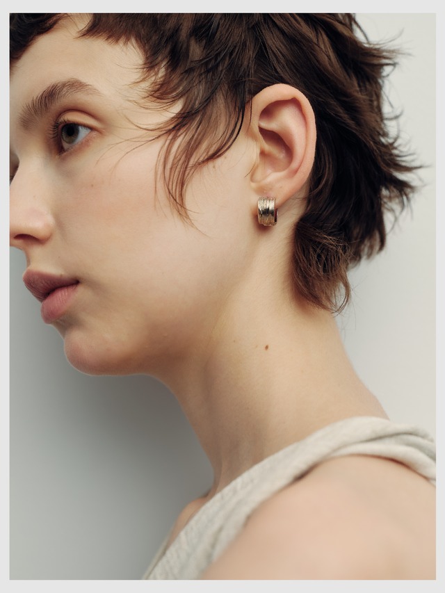 Hoop pierce -Champagne Silver-