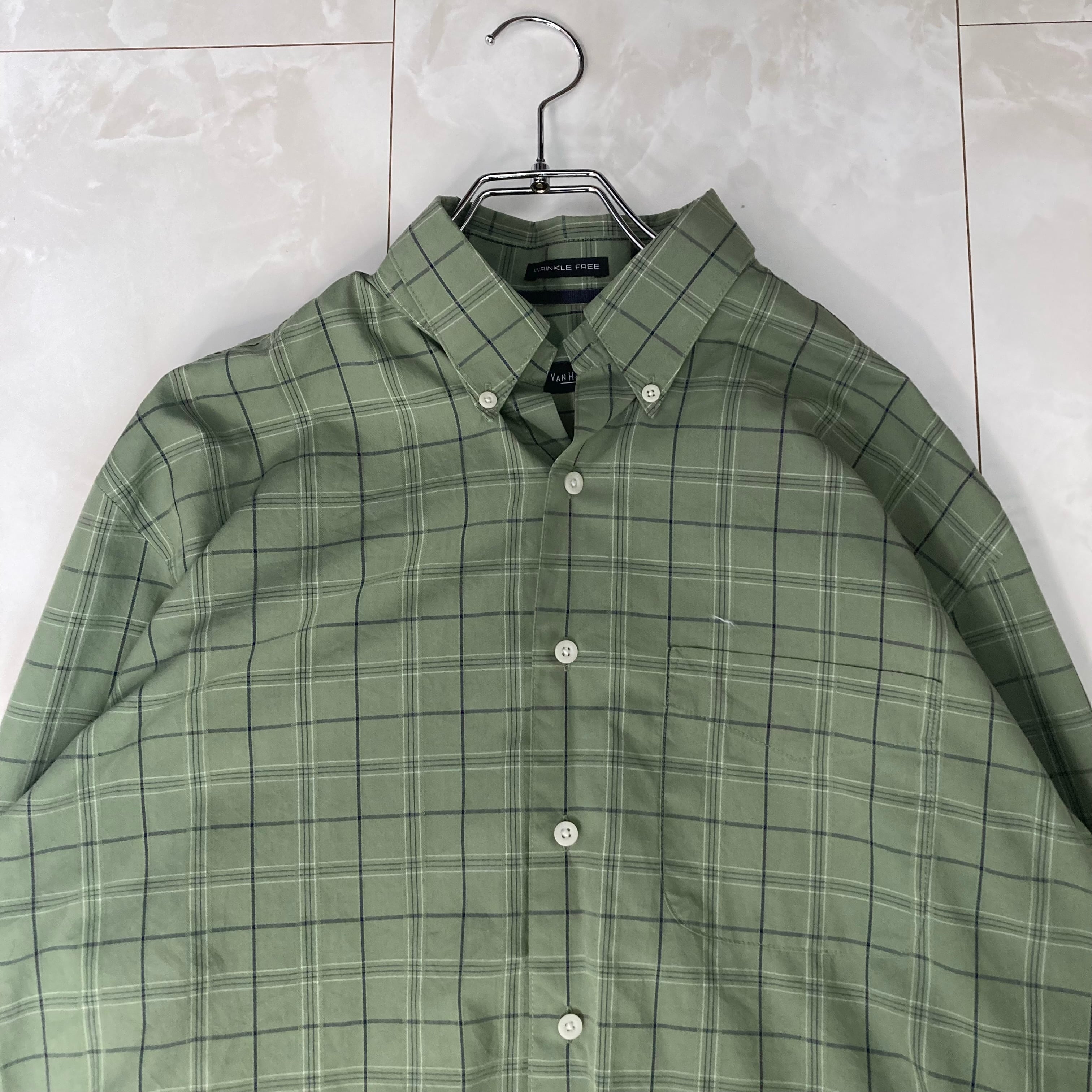 VANHEUSEN 長袖シャツ M チェック柄 | 古着屋OLDGREEN