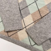 カシミヤ100% QUATRE PAYS キャトルペイ アーガイル柄 ピュア カシミア ニット セーター サイズ M /グレー系/レディース