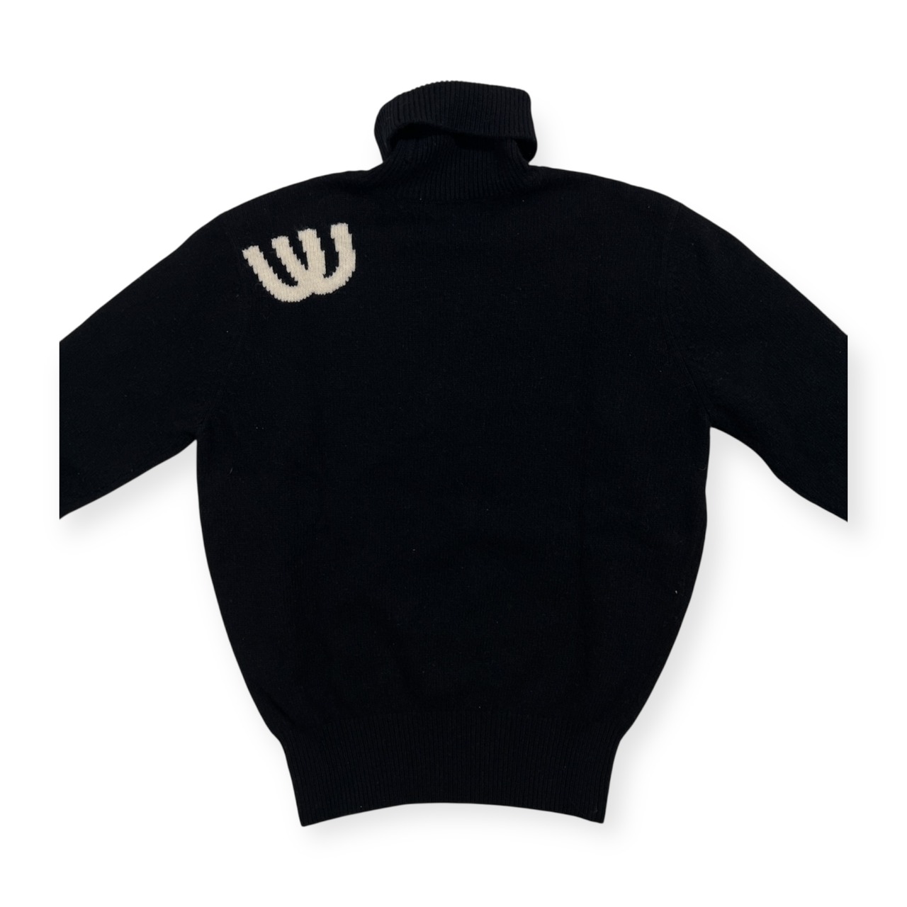 M・U SPORTS エムユースポーツ ミエコウエサコ タートルネック ウールニットセーター サイズ 40 /ブラック/レディース/ゴルフ