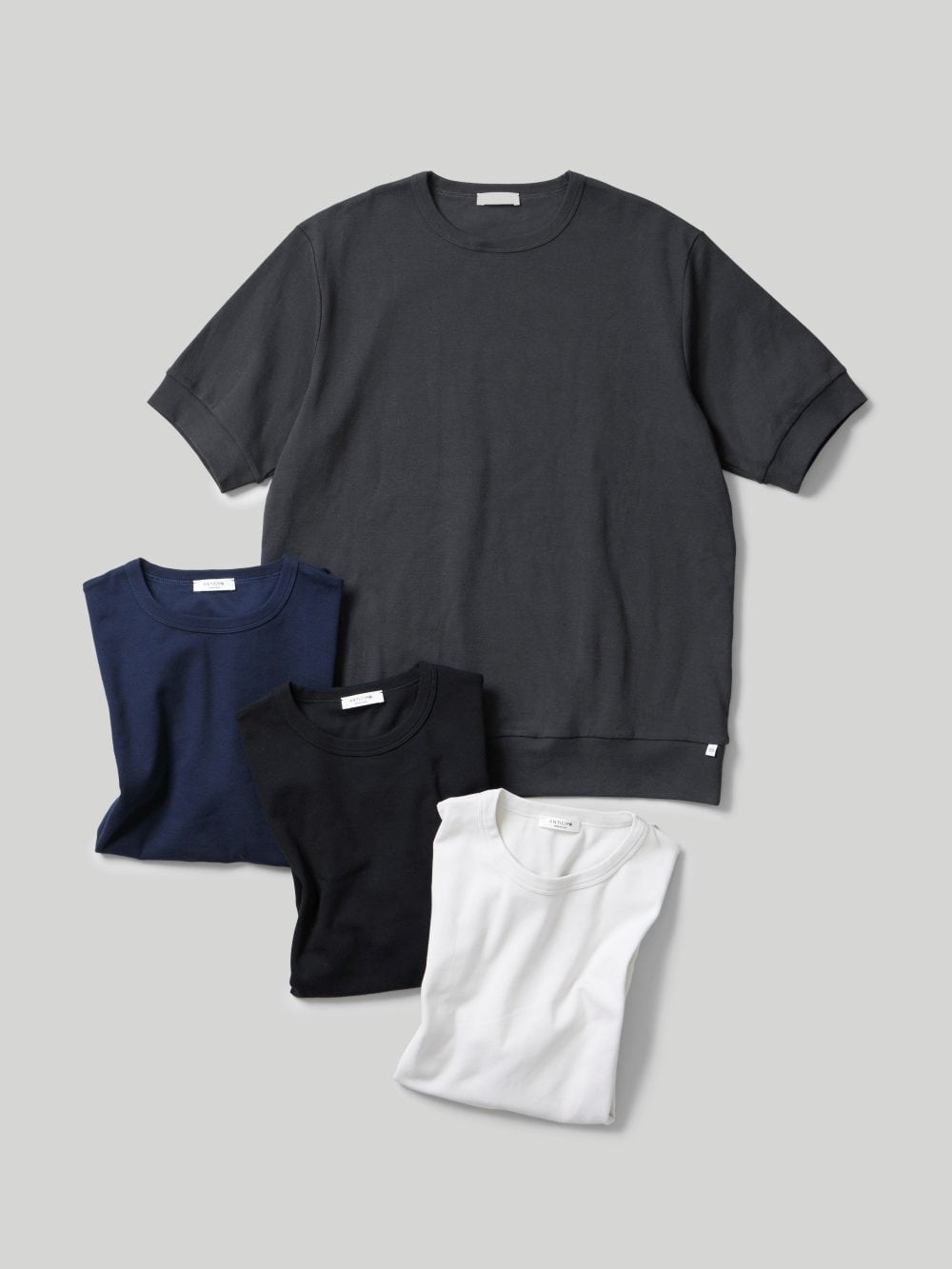 ANTICIPO / NEBBIOLO rib jersey ラウンドネックショートスリーブ