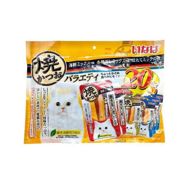 猫用品 いなば 焼きかつお バラエティ 20本入