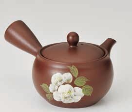 Y507【常滑焼】富仙茶泥浅ツボお茶の花急須 | ヤマキイカイの