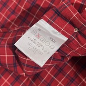 70s 80s LACOSTE ラコステ チェック柄 半袖 シャツ サイズ 3 /レッド系 メンズ 大沢商会 ビンテージ