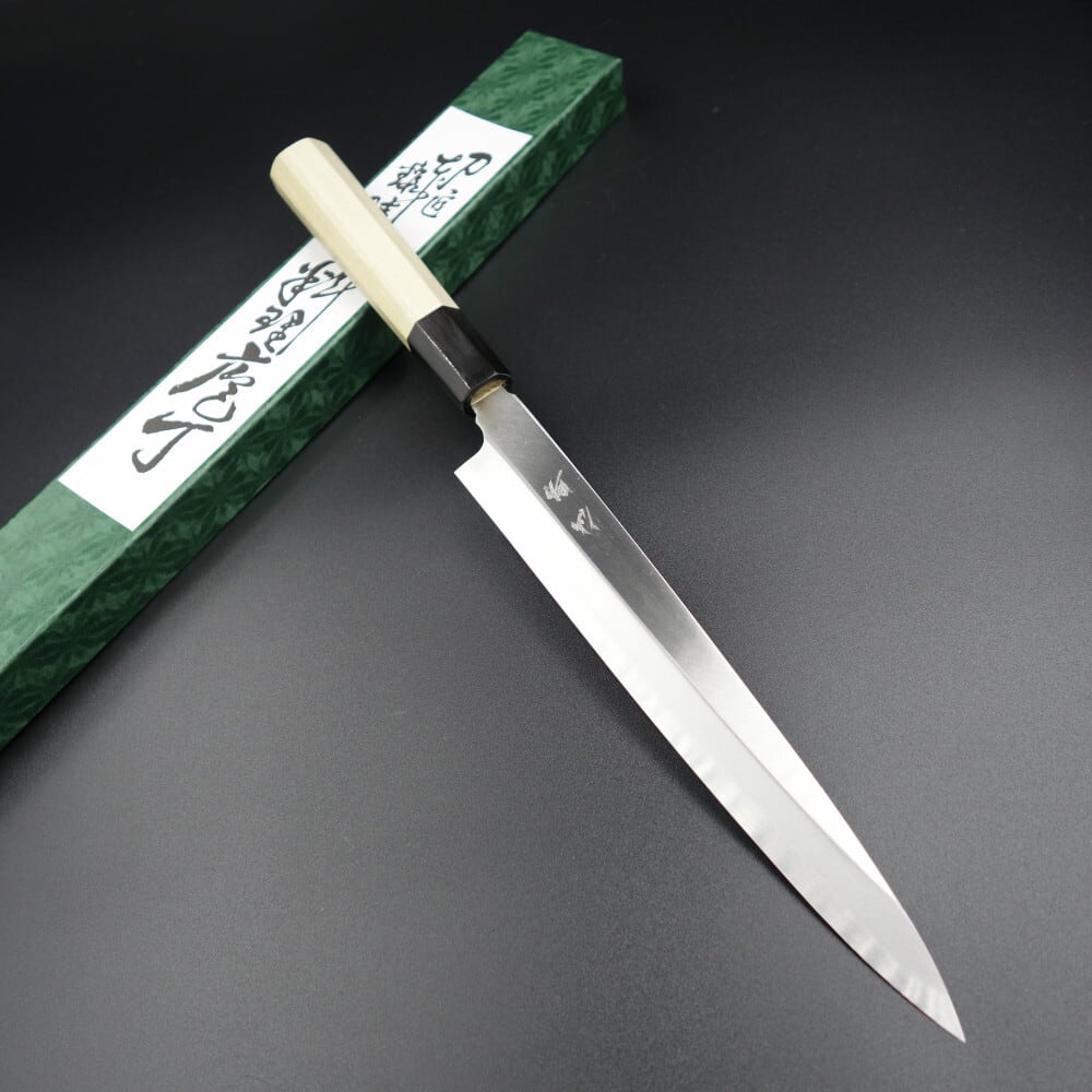 仙助 柳刃包丁 210mm モリブデンバナジュウム鋼 水牛八角朴柄 刺身包丁