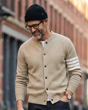 イーストコースト バーシティニットカーディガン 4色　A0083