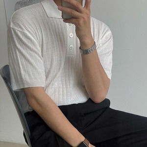 シンプルニットポロシャツ　MT0080218