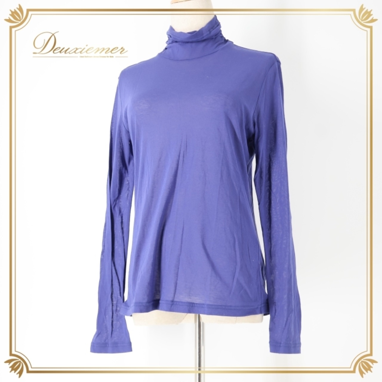 レディース トクコプルミエヴォル TOKUKO 1er VOL トップス パープル系 ブルー系 ハイネック 無地 シンプル 伸縮 ストレッチ 長袖 紫 青 透け感 タートルネック 日本製 かわいい カジュアル お出かけ おしゃれ