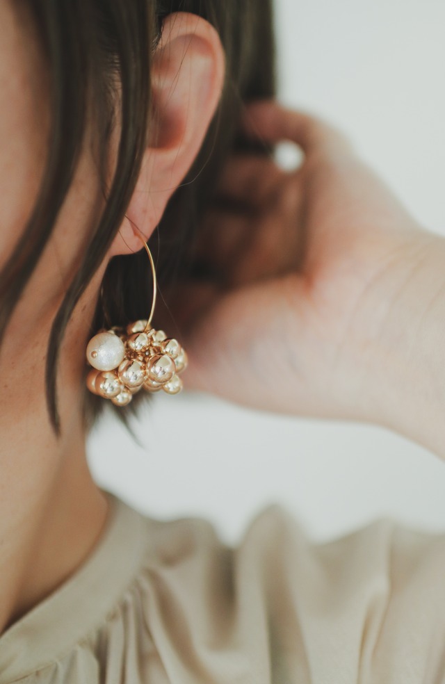 【ピアス専用*3mmフープ】大胆なデザインのチェーンたっぷり＊ニッケルフリー、アレルギー対応