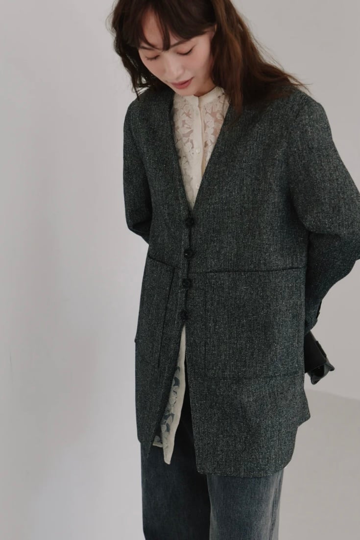 ジャケット・アウター hella silknep collarless jacket Hella silk nep collarless jacket シルクネップカラーレスジャケット