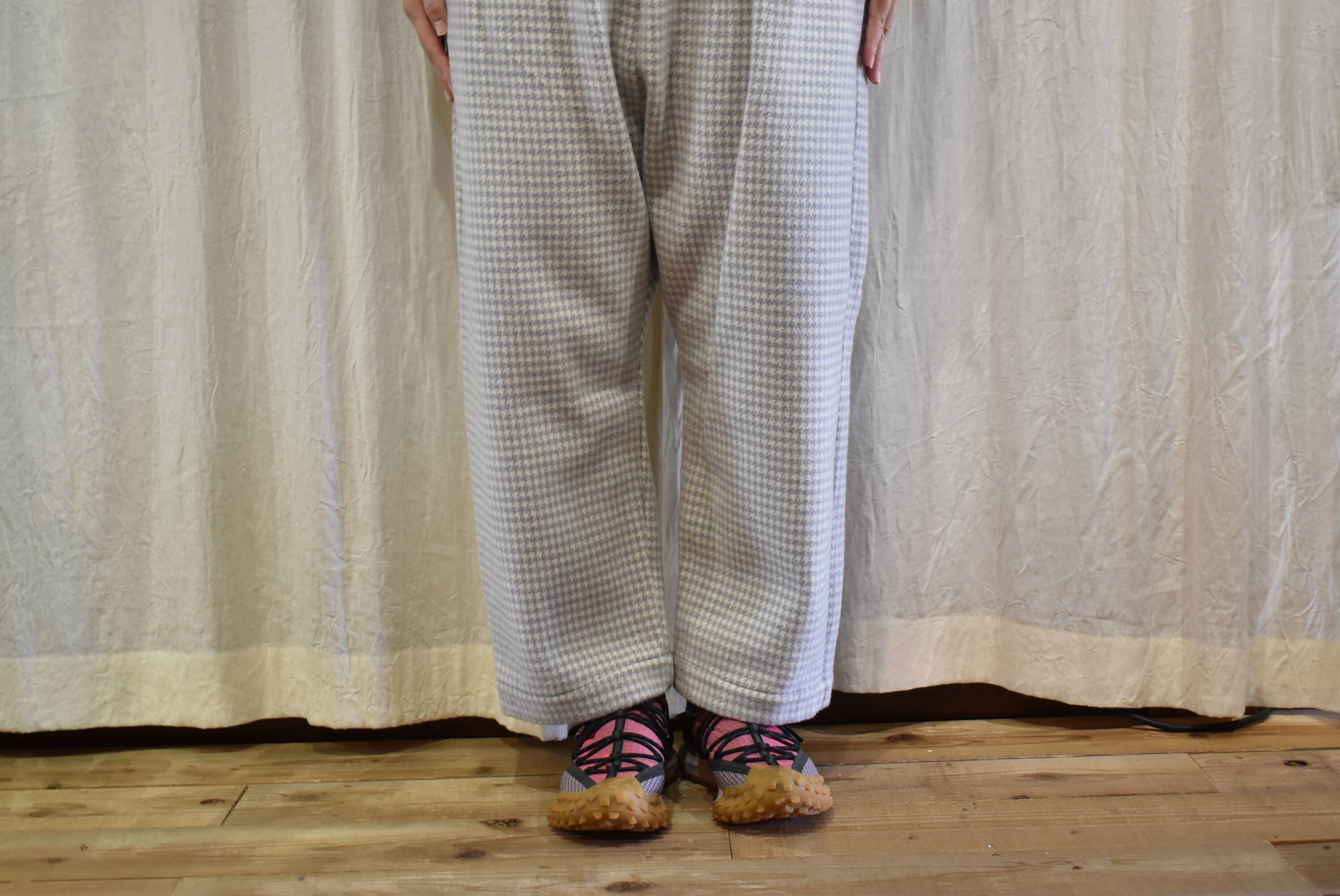 River WOOL CHECK PANTS GREY | rasikufuku