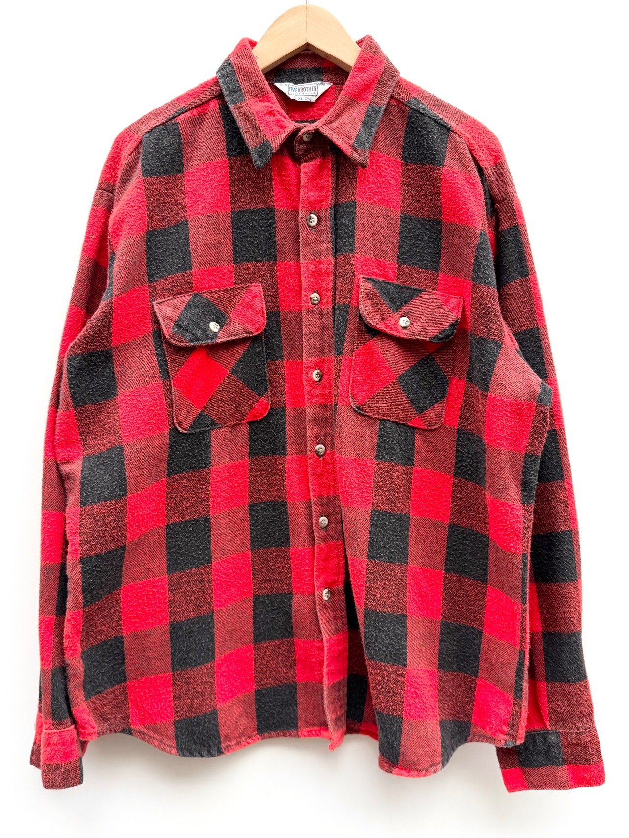 80s FIVE BROTHER FLANNEL SHIRT MADE IN USA Size XL