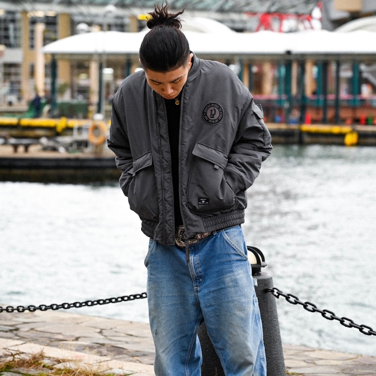 YORU CLUB FLIGHT JACKET【Gray】