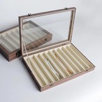 レトロ ジュエリー収納ボックス 蓋付き ネックレス ブレスレット 太いネック チェーン ディスプレイケース 透明 ガラス ジュエリー アクセサリー 宝石箱 ８ユニット １０ユニット 木目調 おしゃれ