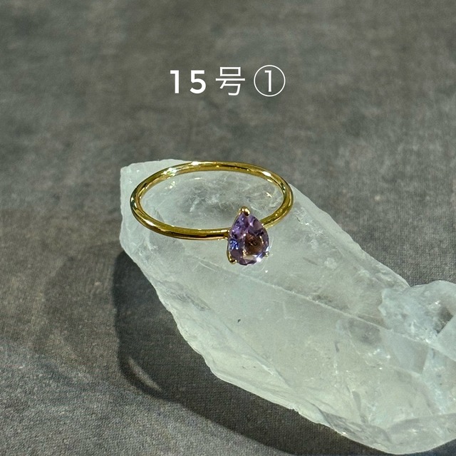 【teardrop ring】〜ピンクアメジスト ～